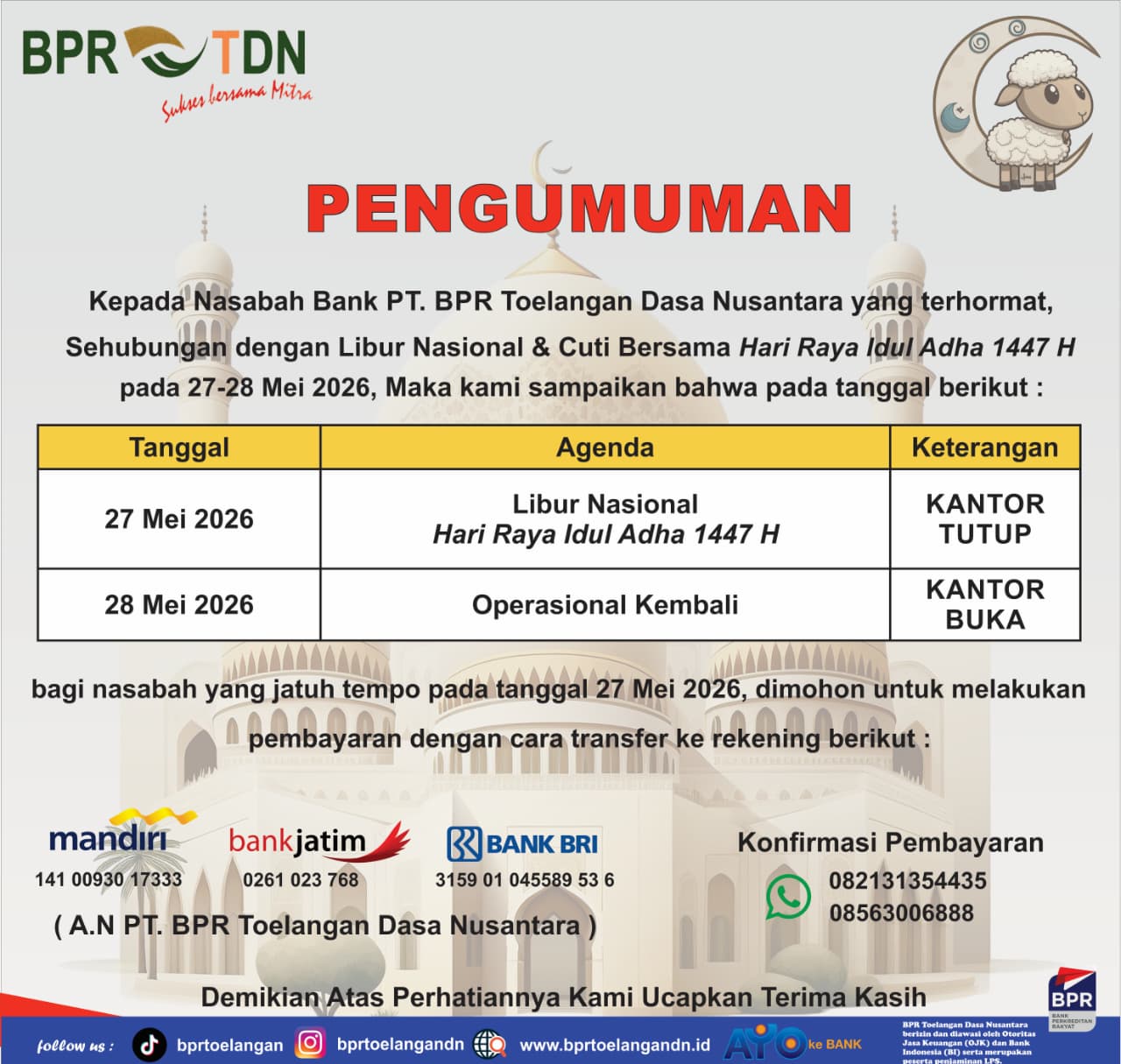 Info Libur Nasional Hari Raya Idul Adha 1447 H